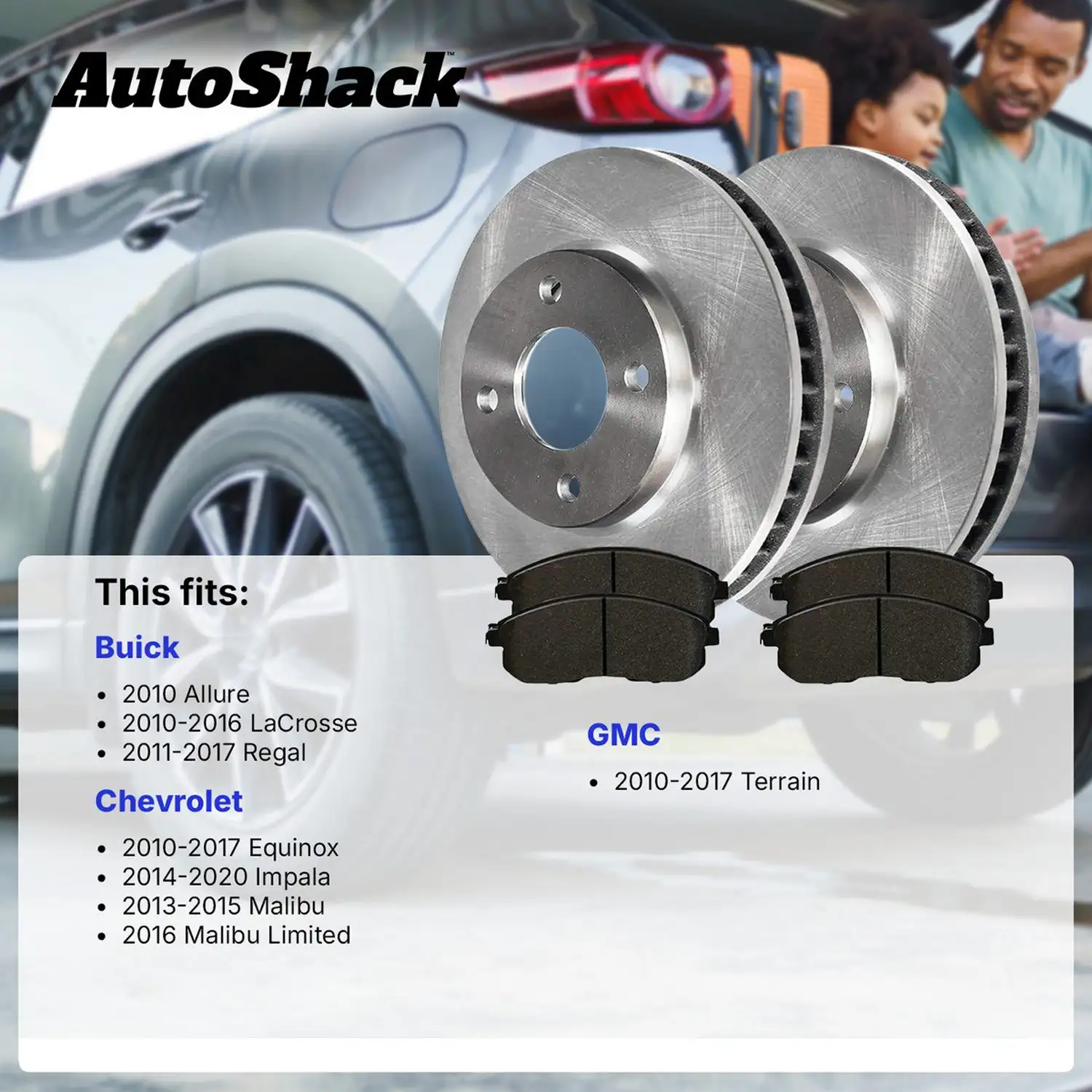 Autoshack Front Brake Set Spare Parts Chevrolet Brake Pad Disc Brake Rotor – Image 3